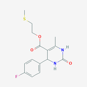 molecular formula C15H17FN2O3S B394344 2-(Methylsulfanyl)ethyl 4-(4-fluorophenyl)-6-methyl-2-oxo-1,2,3,4-tetrahydro-5-pyrimidinecarboxylate 