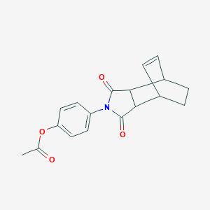 molecular formula C18H17NO4 B394351 4-(3,5-Dioxo-4-azatricyclo[5.2.2.0~2,6~]undec-8-en-4-yl)phenyl acetate 