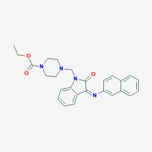 molecular formula C26H26N4O3 B394353 ethyl 4-{[3-(2-naphthylimino)-2-oxo-2,3-dihydro-1H-indol-1-yl]methyl}-1-piperazinecarboxylate 