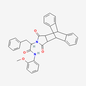 2-(16,18-dioxo-17-azapentacyclo[6.6.5.0~2,7~.0~9,14~.0~15,19~]nonadeca-2,4,6,9,11,13-hexaen-17-yl)-N-(2-methoxyphenyl)-3-phenylpropanamide (non-preferred name)