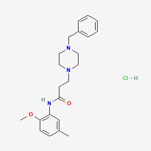 3-(4-benzylpiperazin-1-yl)-N-(2-methoxy-5-methylphenyl)propanamide;hydrochloride