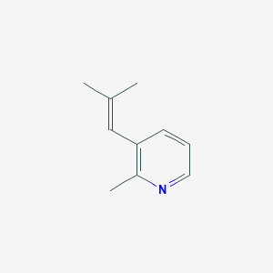 molecular formula C10H13N B039437 Pyridine, 2-methyl-3-(2-methyl-1-propenyl)-(9CI) CAS No. 111422-54-9