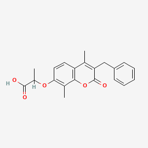 2-[(3-benzyl-4,8-dimethyl-2-oxo-2H-chromen-7-yl)oxy]propanoic acid