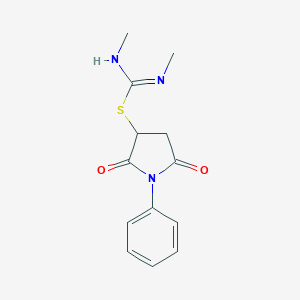 molecular formula C13H15N3O2S B394372 2,5-dioxo-1-phenylpyrrolidin-3-yl N,N'-dimethylcarbamimidothioate 