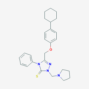 molecular formula C26H32N4OS B394377 5-[(4-cyclohexylphenoxy)methyl]-4-phenyl-2-(1-pyrrolidinylmethyl)-2,4-dihydro-3H-1,2,4-triazole-3-thione 