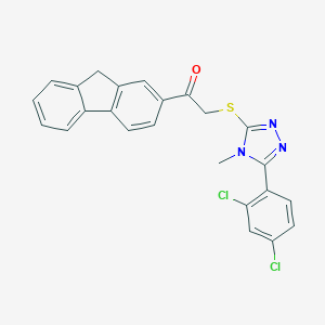 molecular formula C24H17Cl2N3OS B394378 2-{[5-(2,4-dichlorophenyl)-4-methyl-4H-1,2,4-triazol-3-yl]sulfanyl}-1-(9H-fluoren-2-yl)ethanone 