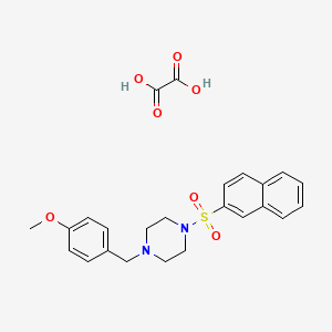 1-[(4-Methoxyphenyl)methyl]-4-naphthalen-2-ylsulfonylpiperazine;oxalic acid