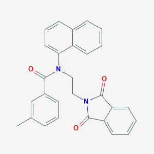 molecular formula C28H22N2O3 B394385 N-[2-(1,3-dioxo-1,3-dihydro-2H-isoindol-2-yl)ethyl]-3-methyl-N-(1-naphthyl)benzamide 