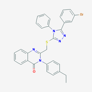 2-({[5-(3-bromophenyl)-4-phenyl-4H-1,2,4-triazol-3-yl]sulfanyl}methyl)-3-(4-ethylphenyl)-4(3H)-quinazolinone