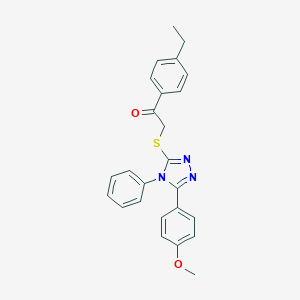 molecular formula C25H23N3O2S B394388 1-(4-ethylphenyl)-2-{[5-(4-methoxyphenyl)-4-phenyl-4H-1,2,4-triazol-3-yl]sulfanyl}ethanone 