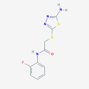 2-[(5-amino-1,3,4-thiadiazol-2-yl)sulfanyl]-N-(2-fluorophenyl)acetamide