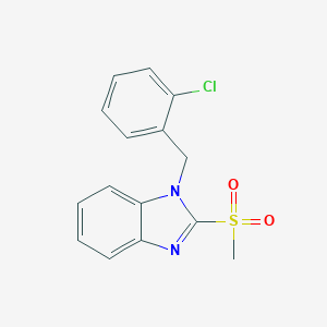 molecular formula C15H13ClN2O2S B394390 1-[(2-Chlorophenyl)methyl]-2-(methylsulfonyl)benzimidazole CAS No. 312279-00-8