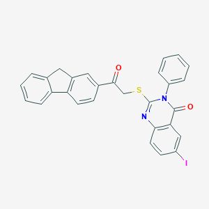 2-{[2-(9H-fluoren-2-yl)-2-oxoethyl]sulfanyl}-6-iodo-3-phenyl-4(3H)-quinazolinone