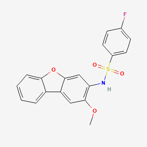 molecular formula C19H14FNO4S B3943924 4-fluoro-N-(2-methoxydibenzo[b,d]furan-3-yl)benzenesulfonamide 