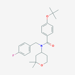 4-(TERT-BUTOXY)-N-(2,2-DIMETHYLOXAN-4-YL)-N-[(4-FLUOROPHENYL)METHYL]BENZAMIDE