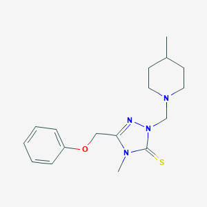 4-methyl-2-[(4-methylpiperidin-1-yl)methyl]-5-(phenoxymethyl)-2,4-dihydro-3H-1,2,4-triazole-3-thione