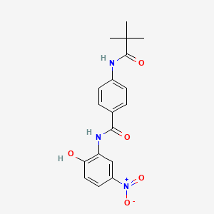 4-[(2,2-dimethylpropanoyl)amino]-N-(2-hydroxy-5-nitrophenyl)benzamide