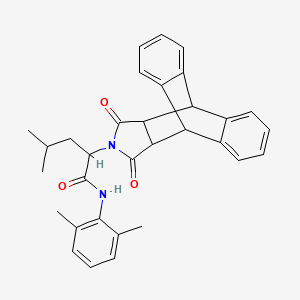 N-(2,6-dimethylphenyl)-2-(16,18-dioxo-17-azapentacyclo[6.6.5.0~2,7~.0~9,14~.0~15,19~]nonadeca-2,4,6,9,11,13-hexaen-17-yl)-4-methylpentanamide (non-preferred name)