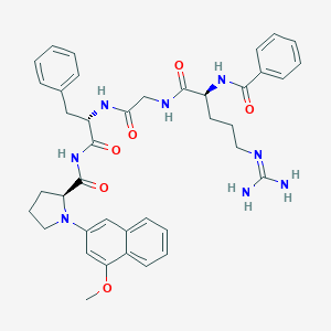 molecular formula C40H46N8O6 B039441 N(alpha)-Benzoyl-arginyl-glycyl-phenylalanyl-prolyl-methoxy-beta-naphthylamide CAS No. 123712-62-9