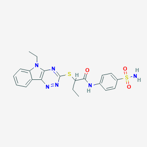 molecular formula C21H22N6O3S2 B394426 2-[(5-ethyl-5H-[1,2,4]triazino[5,6-b]indol-3-yl)sulfanyl]-N-(4-sulfamoylphenyl)butanamide 