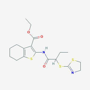 Ethyl 2-{[2-(4,5-dihydro-1,3-thiazol-2-ylsulfanyl)butanoyl]amino}-4,5,6,7-tetrahydro-1-benzothiophene-3-carboxylate