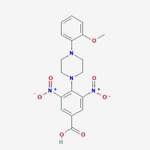 molecular formula C18H18N4O7 B394438 4-[4-(2-Methoxyphenyl)piperazin-1-yl]-3,5-dinitrobenzoic acid 