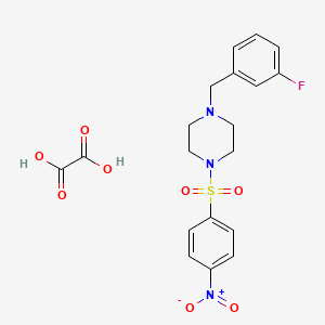 1-[(3-Fluorophenyl)methyl]-4-(4-nitrophenyl)sulfonylpiperazine;oxalic acid