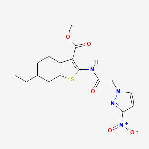 METHYL 6-ETHYL-2-{[2-(3-NITRO-1H-PYRAZOL-1-YL)ACETYL]AMINO}-4,5,6,7-TETRAHYDRO-1-BENZOTHIOPHENE-3-CARBOXYLATE