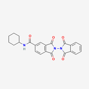 molecular formula C23H19N3O5 B3944444 N-cyclohexyl-2-(1,3-dioxoisoindol-2-yl)-1,3-dioxoisoindole-5-carboxamide 