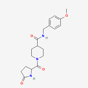 N-[(4-methoxyphenyl)methyl]-1-(5-oxopyrrolidine-2-carbonyl)piperidine-4-carboxamide