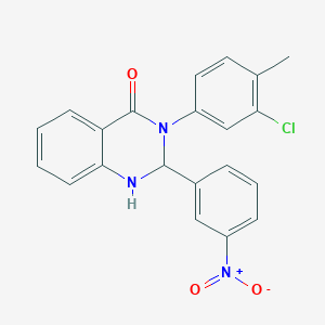 3-(3-chloro-4-methylphenyl)-2-(3-nitrophenyl)-2,3-dihydroquinazolin-4(1H)-one