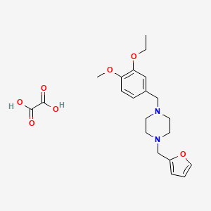 1-[(3-Ethoxy-4-methoxyphenyl)methyl]-4-(furan-2-ylmethyl)piperazine;oxalic acid