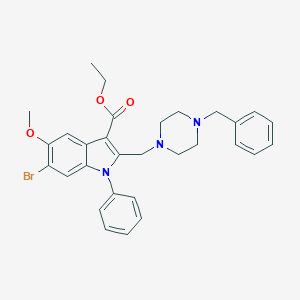 molecular formula C30H32BrN3O3 B394452 ethyl 2-[(4-benzylpiperazino)methyl]-6-bromo-5-methoxy-1-phenyl-1H-indole-3-carboxylate 