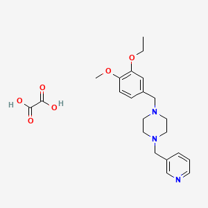 1-[(3-Ethoxy-4-methoxyphenyl)methyl]-4-(pyridin-3-ylmethyl)piperazine;oxalic acid