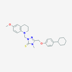 5-[(4-cyclohexylphenoxy)methyl]-2-[(6-methoxy-3,4-dihydroquinolin-1(2H)-yl)methyl]-4-methyl-2,4-dihydro-3H-1,2,4-triazole-3-thione