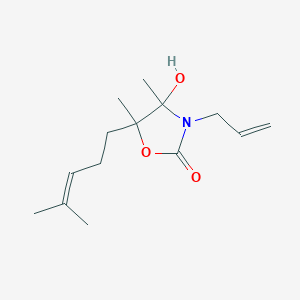 molecular formula C14H23NO3 B394456 3-Allyl-4-hydroxy-4,5-dimethyl-5-(4-methyl-3-pentenyl)-1,3-oxazolidin-2-one 