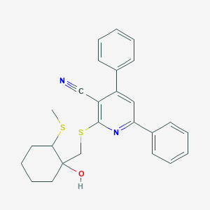 molecular formula C26H26N2OS2 B394460 2-({[1-Hydroxy-2-(methylsulfanyl)cyclohexyl]methyl}sulfanyl)-4,6-diphenylnicotinonitrile 