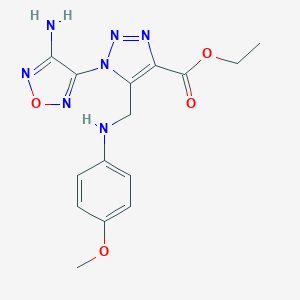 molecular formula C15H17N7O4 B394462 ethyl 1-(4-amino-1,2,5-oxadiazol-3-yl)-5-[(4-methoxyanilino)methyl]-1H-1,2,3-triazole-4-carboxylate 