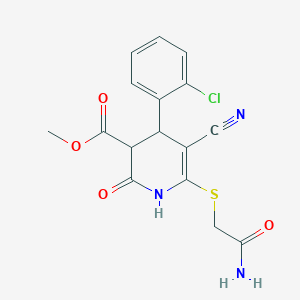 molecular formula C16H14ClN3O4S B394463 Methyl 6-[(2-amino-2-oxoethyl)sulfanyl]-4-(2-chlorophenyl)-5-cyano-2-oxo-1,2,3,4-tetrahydro-3-pyridinecarboxylate 