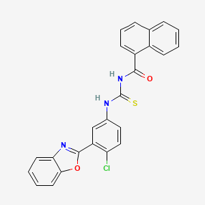 molecular formula C25H16ClN3O2S B3944689 N-{[3-(1,3-benzoxazol-2-yl)-4-chlorophenyl]carbamothioyl}naphthalene-1-carboxamide 