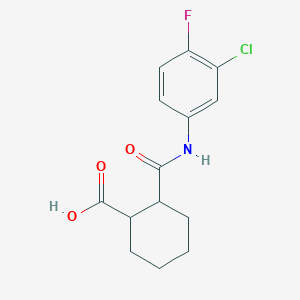 molecular formula C14H15ClFNO3 B3944711 2-{[(3-chloro-4-fluorophenyl)amino]carbonyl}cyclohexanecarboxylic acid 