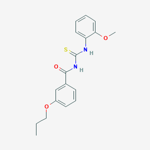 molecular formula C18H20N2O3S B3944718 N-[(2-methoxyphenyl)carbamothioyl]-3-propoxybenzamide 