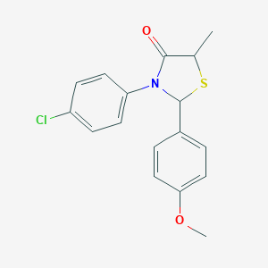molecular formula C17H16ClNO2S B394478 3-(4-Chlorophenyl)-2-(4-methoxyphenyl)-5-methyl-1,3-thiazolidin-4-one 