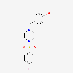 molecular formula C18H21FN2O3S B3944794 1-(4-FLUOROBENZENESULFONYL)-4-[(4-METHOXYPHENYL)METHYL]PIPERAZINE 