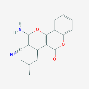 molecular formula C17H16N2O3 B394486 2-Amino-4-isobutyl-5-oxo-4H,5H-pyrano[3,2-c]chromene-3-carbonitrile CAS No. 275360-69-5