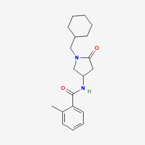 molecular formula C19H26N2O2 B3944904 N-[1-(cyclohexylmethyl)-5-oxo-3-pyrrolidinyl]-2-methylbenzamide 