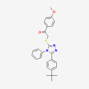 molecular formula C27H27N3O2S B3944945 2-{[5-(4-tert-butylphenyl)-4-phenyl-4H-1,2,4-triazol-3-yl]thio}-1-(4-methoxyphenyl)ethanone 