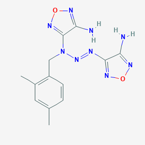 molecular formula C13H15N9O2 B394508 4-[3-(4-Amino-1,2,5-oxadiazol-3-yl)-1-(2,4-dimethylbenzyl)-2-triazenyl]-1,2,5-oxadiazol-3-ylamine 