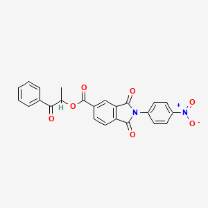 molecular formula C24H16N2O7 B3945082 1-methyl-2-oxo-2-phenylethyl 2-(4-nitrophenyl)-1,3-dioxo-5-isoindolinecarboxylate 