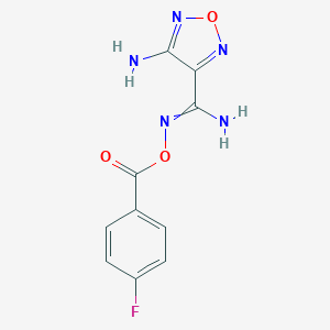 molecular formula C10H8FN5O3 B394509 [[Amino-(4-amino-1,2,5-oxadiazol-3-yl)methylidene]amino] 4-fluorobenzoate 